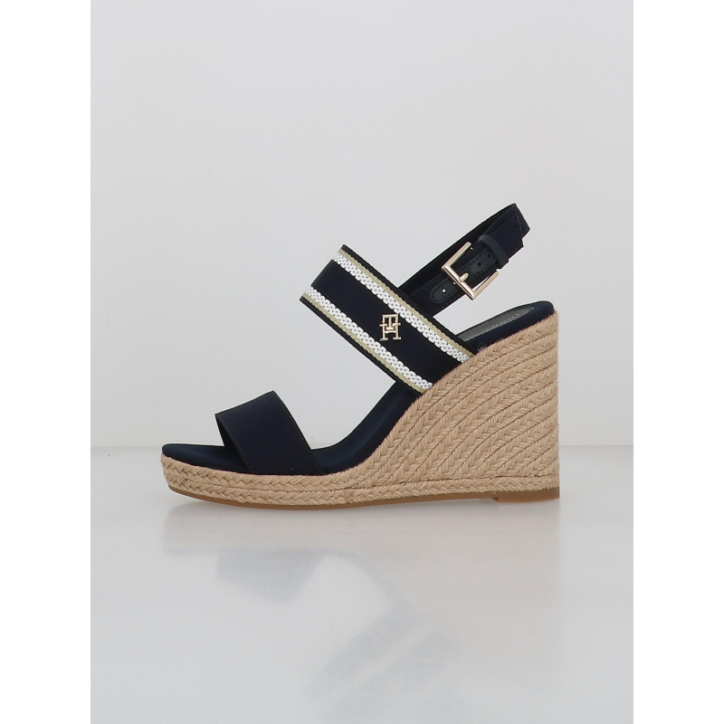 Sandales compensées webbing bleu marine femme - Tommy Hilfiger