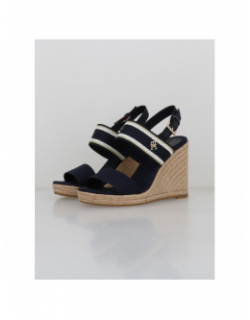 Sandales compensées webbing bleu marine femme - Tommy Hilfiger