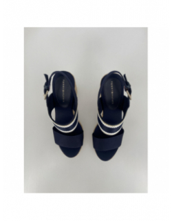 Sandales compensées webbing bleu marine femme - Tommy Hilfiger