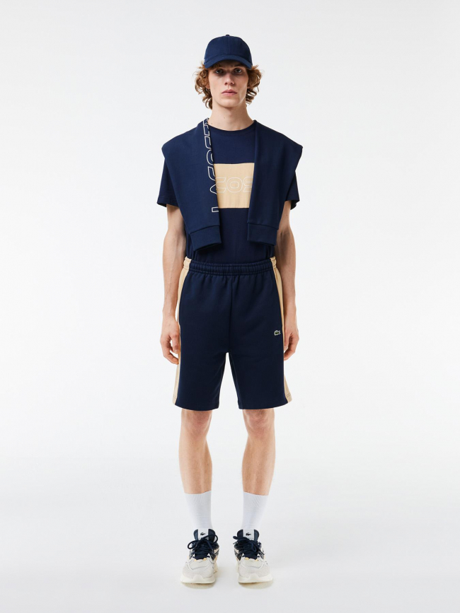 Short jogging logo latéral bleu marine homme - Lacoste