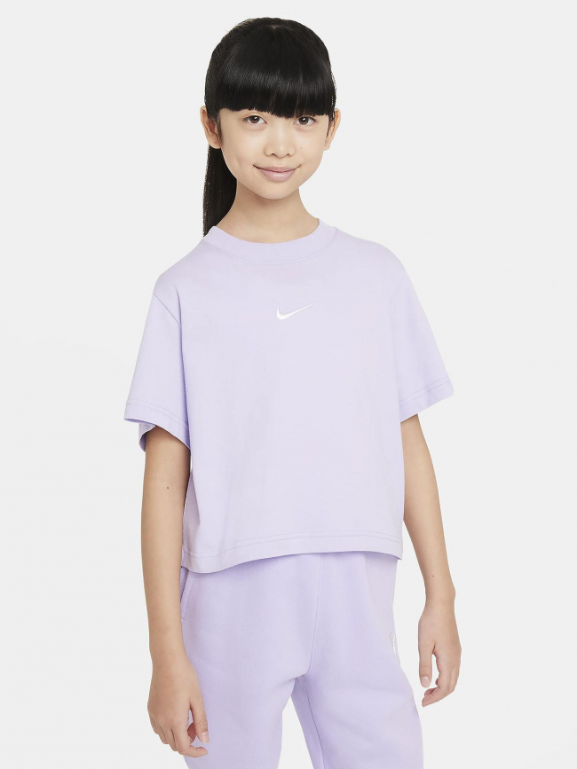 T-shirt crop nsw boxy violet fille - Nike
