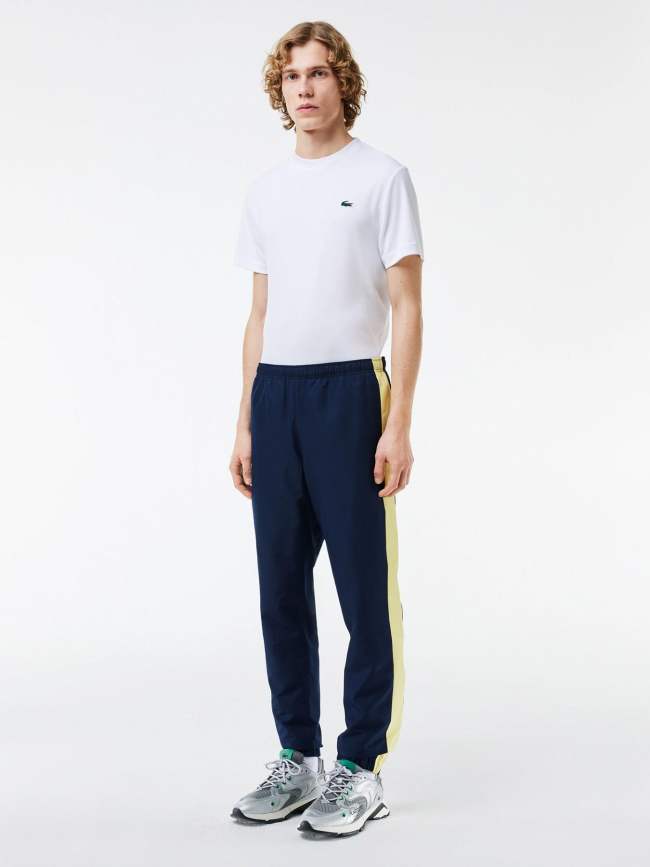 Jogging colorblock bleu marine jaune homme - Lacoste