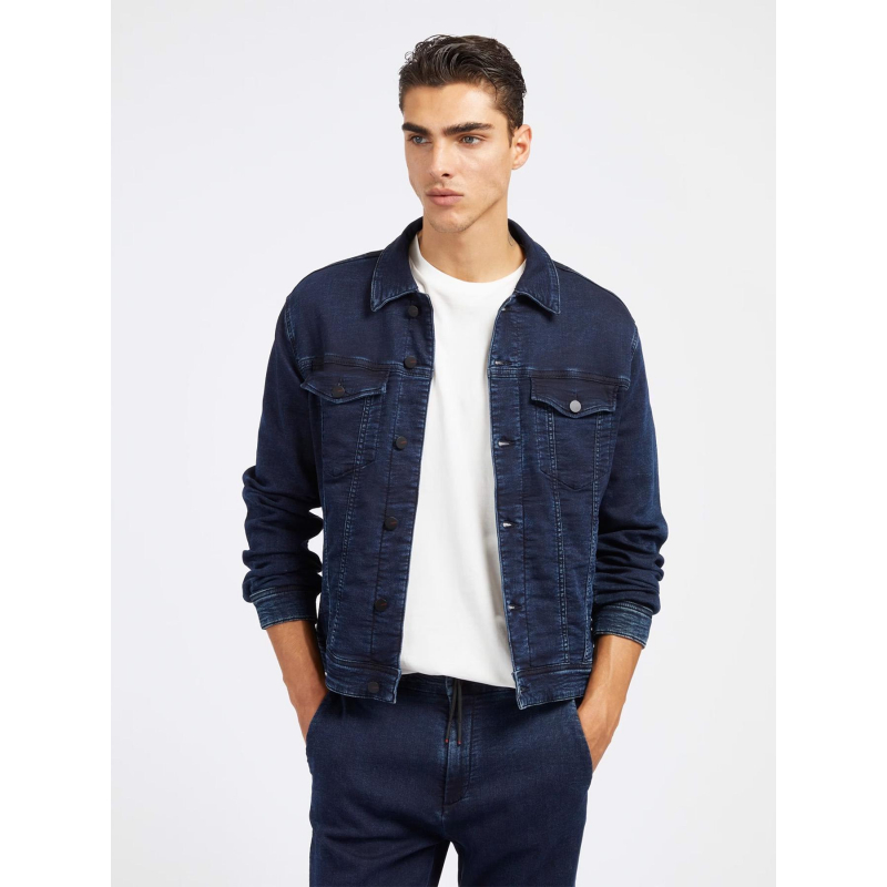 Veste en jean stretch dillon bleu foncé homme - Guess