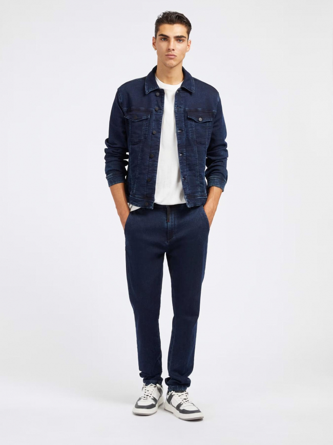 Veste en jean stretch dillon bleu foncé homme - Guess