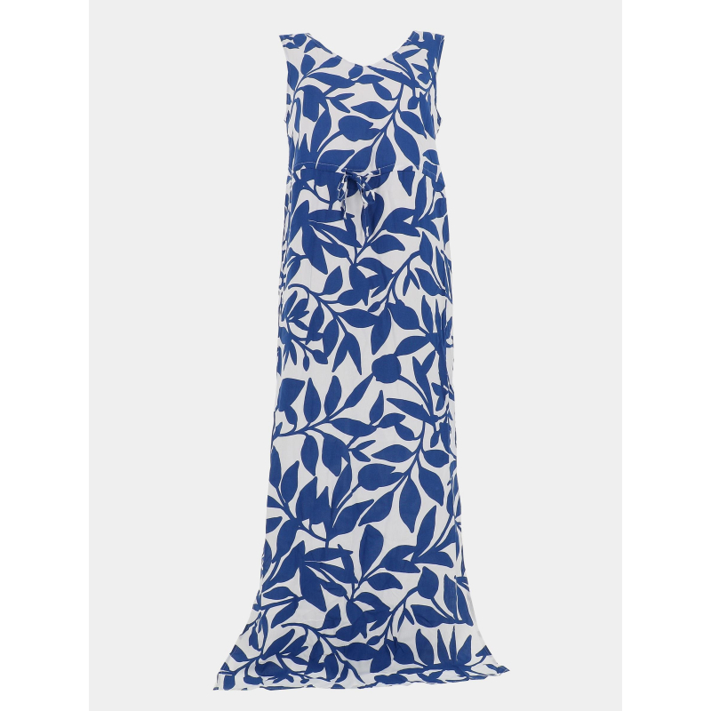 Robe longue fendue easy joy bleu blanc femme - Vero Moda