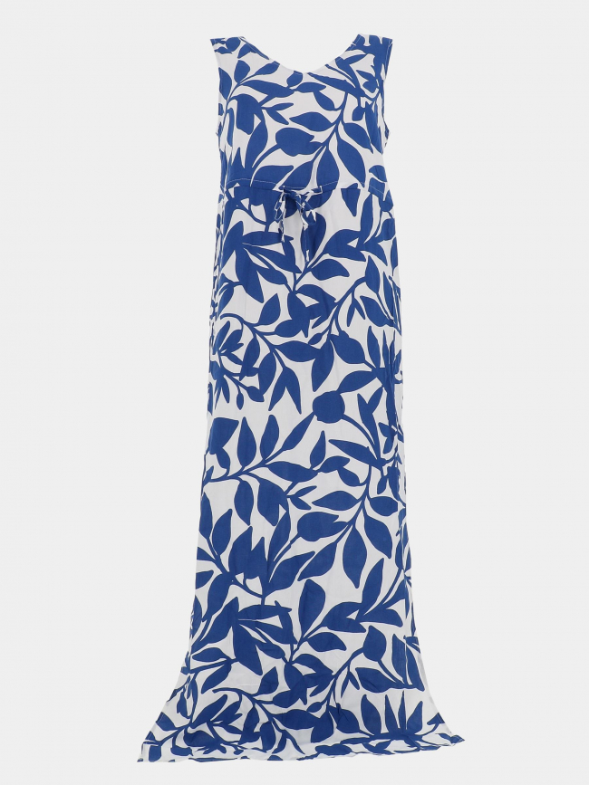 Robe longue fendue easy joy bleu blanc femme - Vero Moda