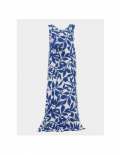 Robe longue fendue easy joy bleu blanc femme - Vero Moda