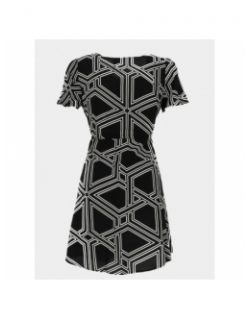 Robe courte imprimée easy joy noir blanc femme - Vero Moda