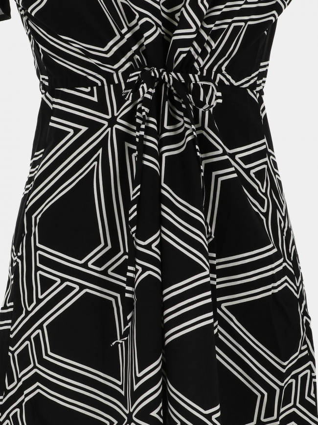 Robe courte imprimée easy joy noir blanc femme - Vero Moda