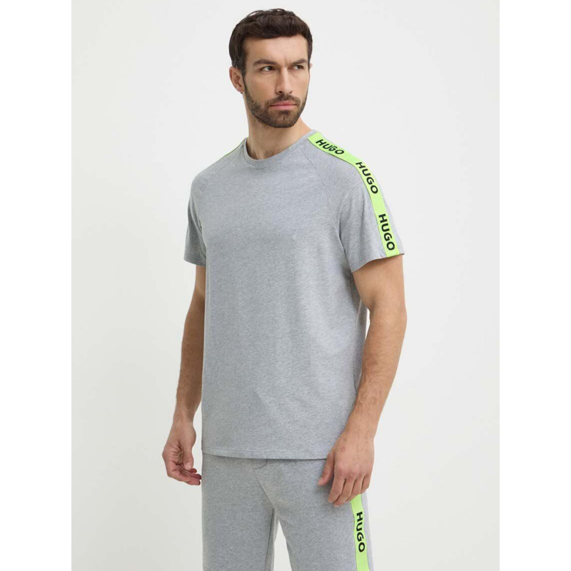 T-shirt sporty bande logo gris chiné homme - Hugo