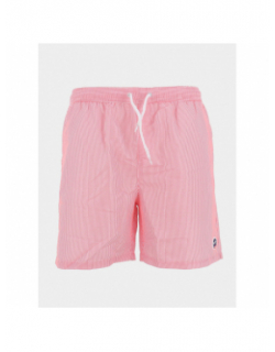 Short de bain rayé surf oslo rose garçon - Lagon Bleu