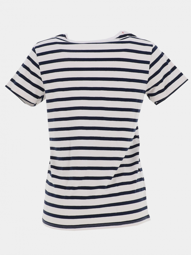 T-shirt marinière coeur bleu blanc femme - Little Marcel