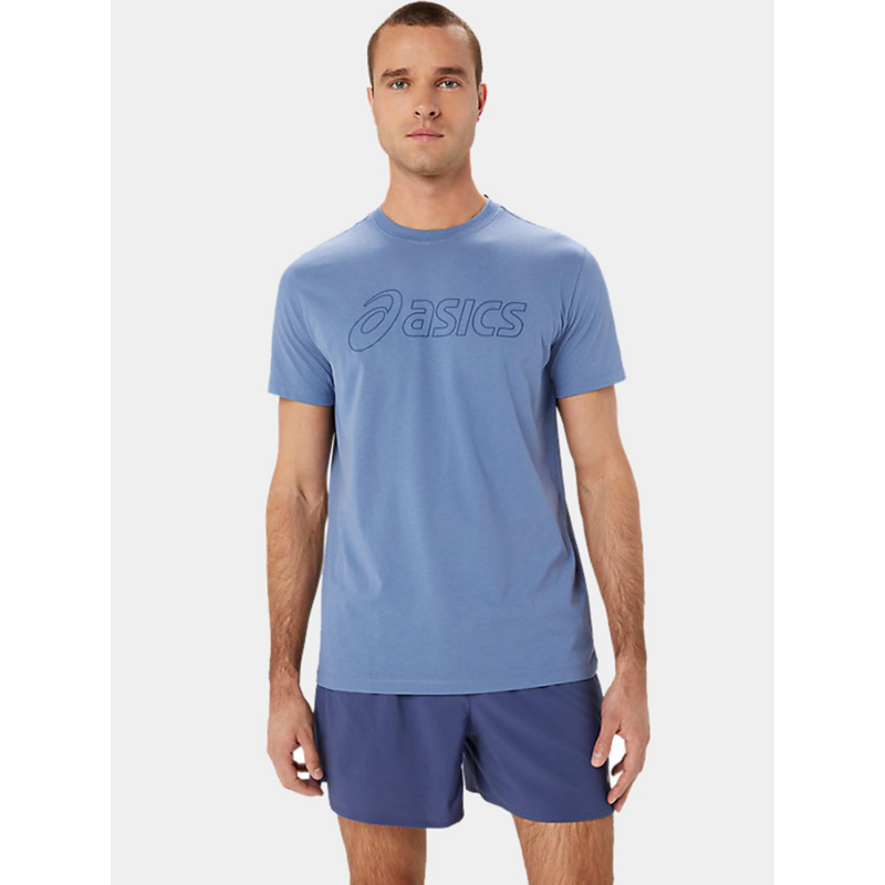 T-shirt logo uni bleu homme - Asics