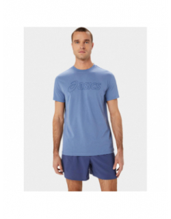 T-shirt logo uni bleu homme - Asics