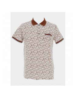 Polo imprimé groove marron blanc homme - Benson & Cherry