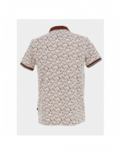 Polo imprimé groove marron blanc homme - Benson & Cherry