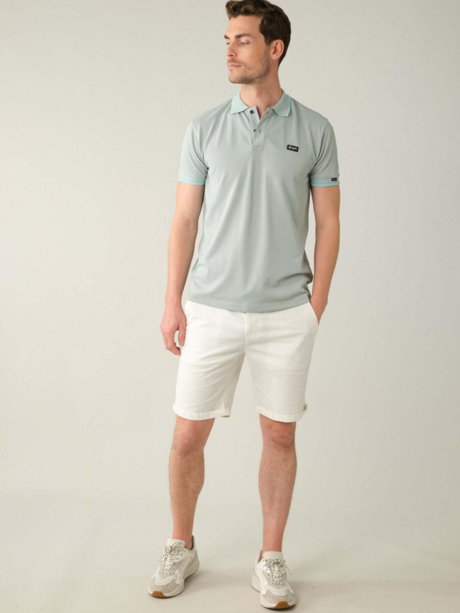 Polo uni stanley bleu vert homme - Deeluxe