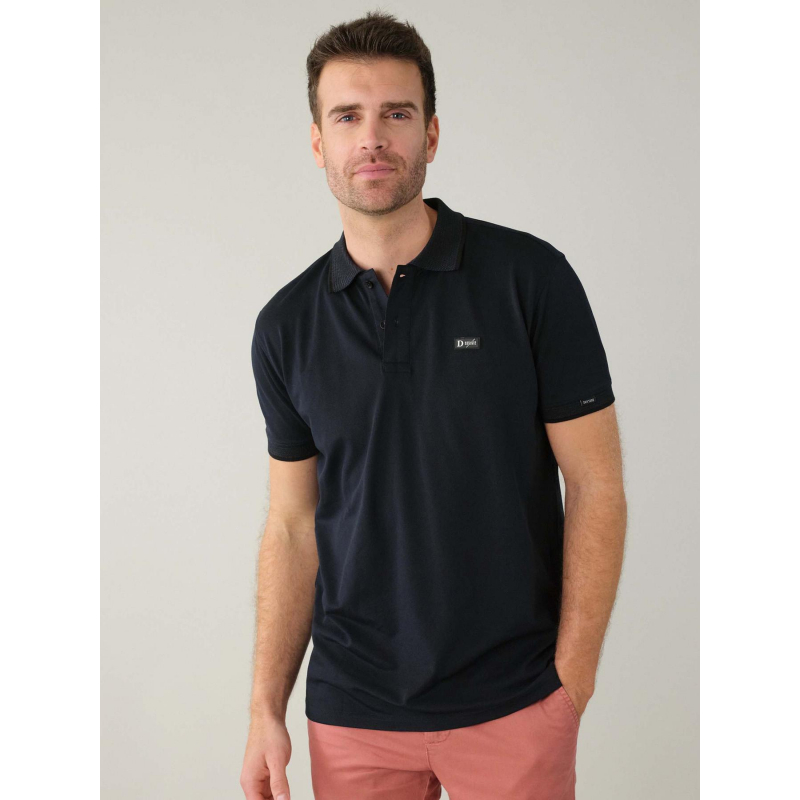 Polo uni stanley bleu marine homme - Deeluxe