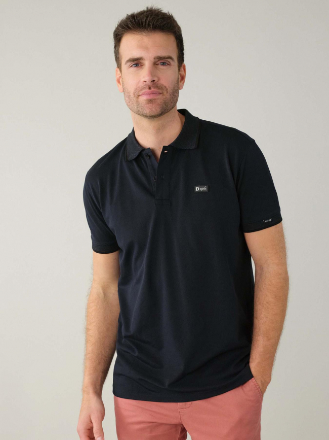 Polo uni stanley bleu marine homme - Deeluxe