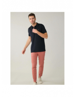 Polo uni stanley bleu marine homme - Deeluxe