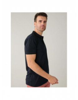 Polo uni stanley bleu marine homme - Deeluxe