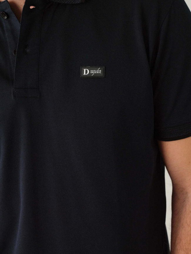 Polo uni stanley bleu marine homme - Deeluxe