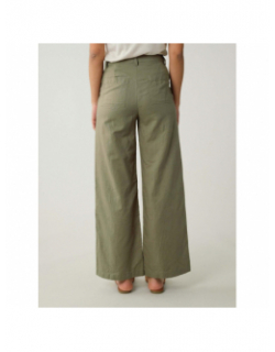 Pantalon ample en lin sohana kaki femme - Deeluxe