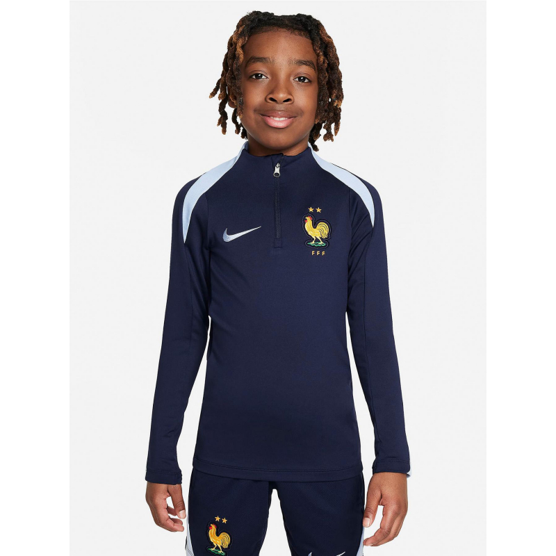 Sweat de football fff france drill top bleu marine enfant - Nike