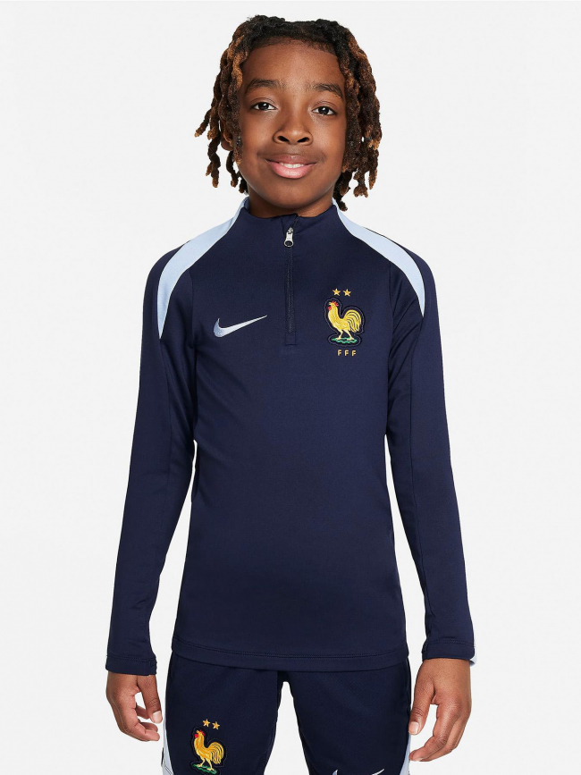 Sweat de football fff france drill top bleu marine enfant - Nike