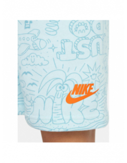 Ensemble short t-shirt dessins bleu blanc enfant - Nike