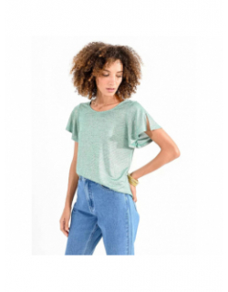 T-shirt fluide brillant vert femme - Molly Bracken