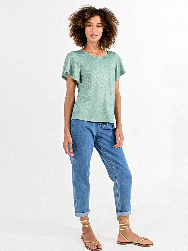 T-shirt fluide brillant vert femme - Molly Bracken