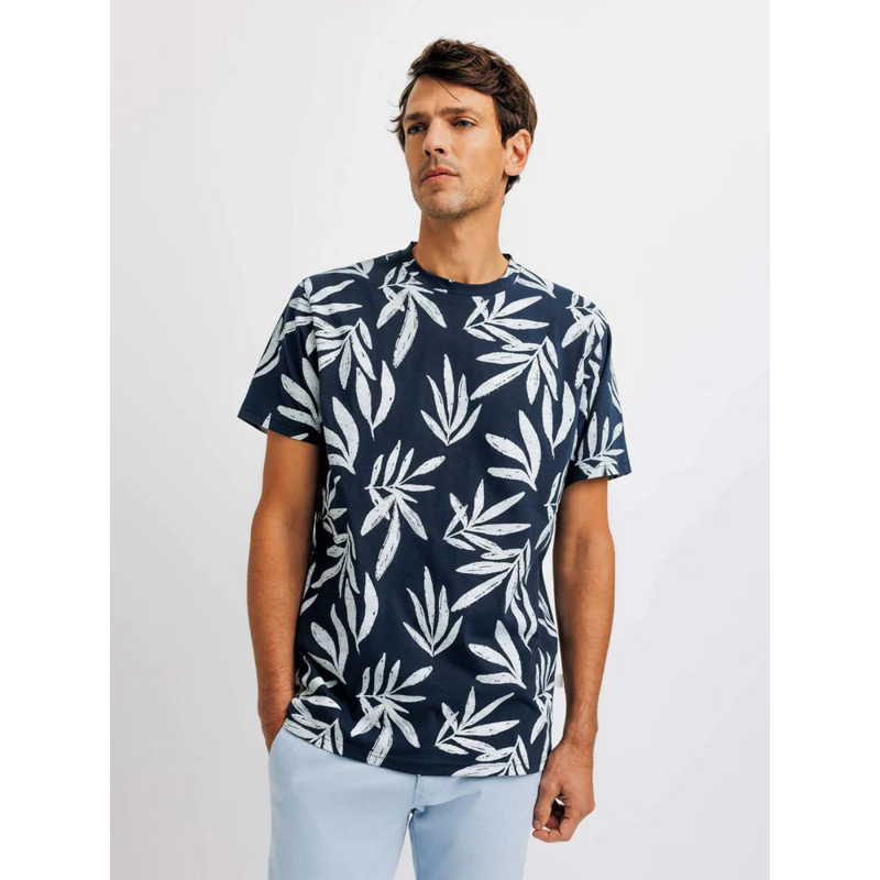 T-shirt à fleurs gafleur bleu marine homme - Izac