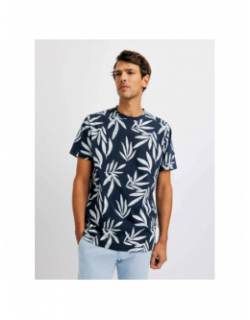 T-shirt à fleurs gafleur bleu marine homme - Izac