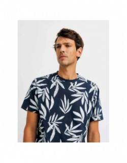 T-shirt à fleurs gafleur bleu marine homme - Izac