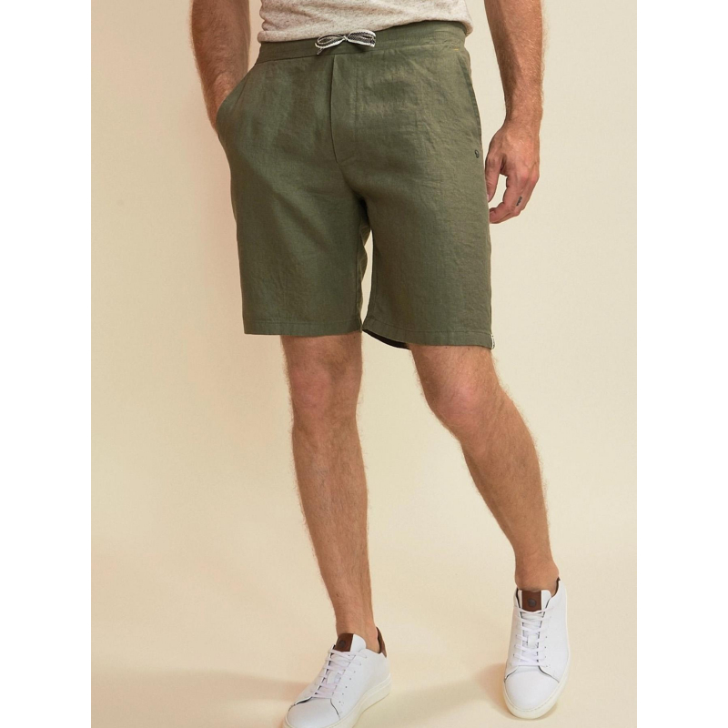 Short jogging en lin classic kaki homme - Benson & Cherry