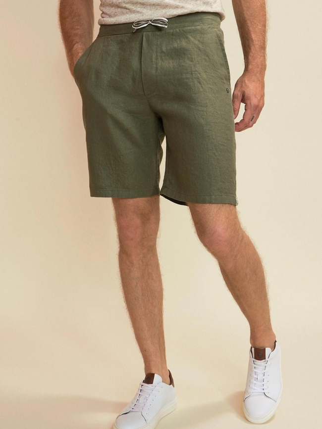 Short jogging en lin classic kaki homme - Benson & Cherry