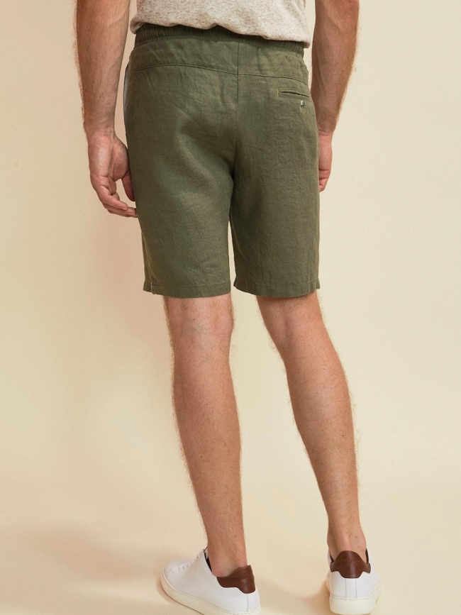 Short jogging en lin classic kaki homme - Benson & Cherry