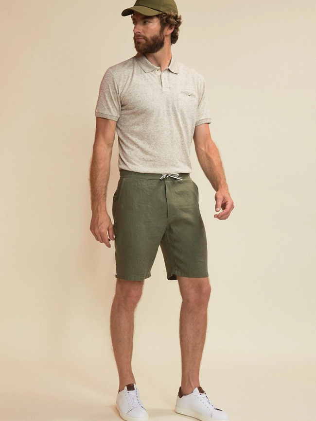 Short jogging en lin classic kaki homme - Benson & Cherry