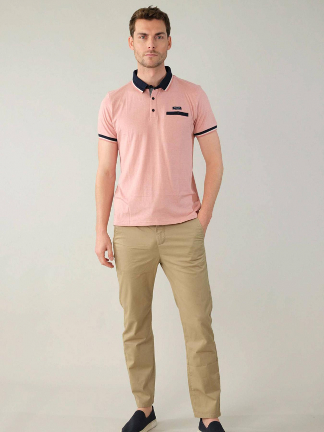 Polo manches courtes drexler po rose homme - Deeluxe