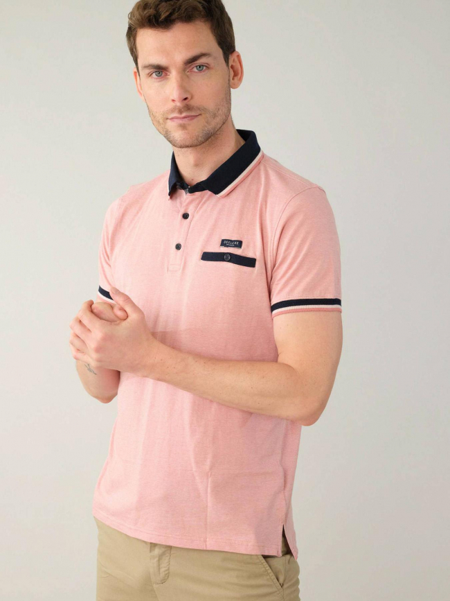 Polo manches courtes drexler po rose homme - Deeluxe