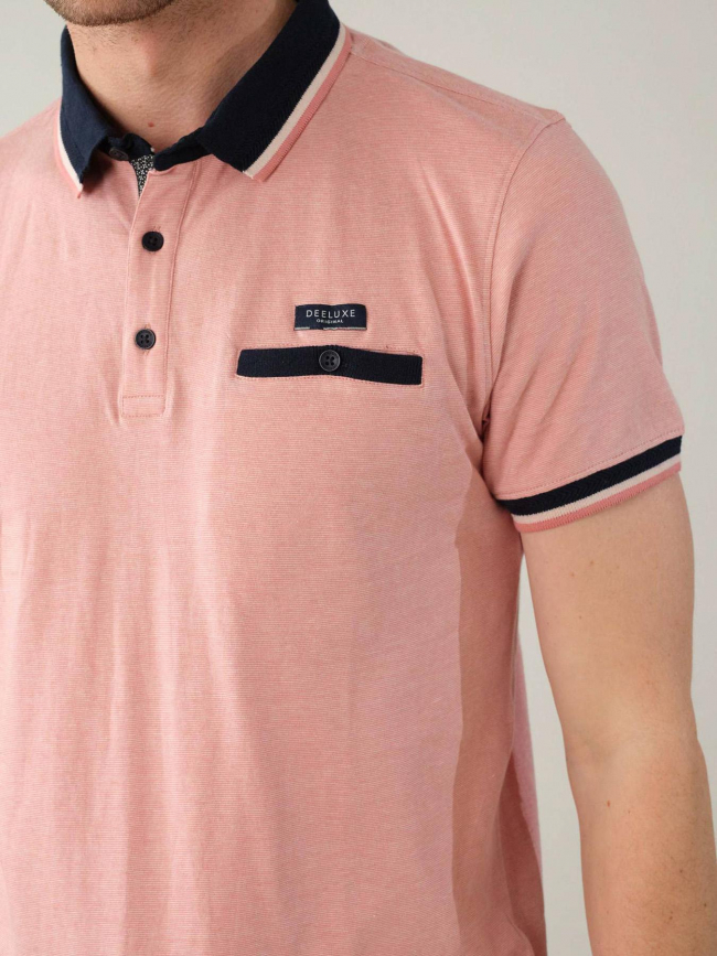 Polo manches courtes drexler po rose homme - Deeluxe