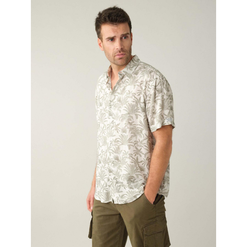 Chemise willson imprimé floral blanc homme - Deeluxe