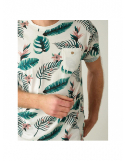 T-shirt nubie imprimé floral blanc homme - Deeluxe