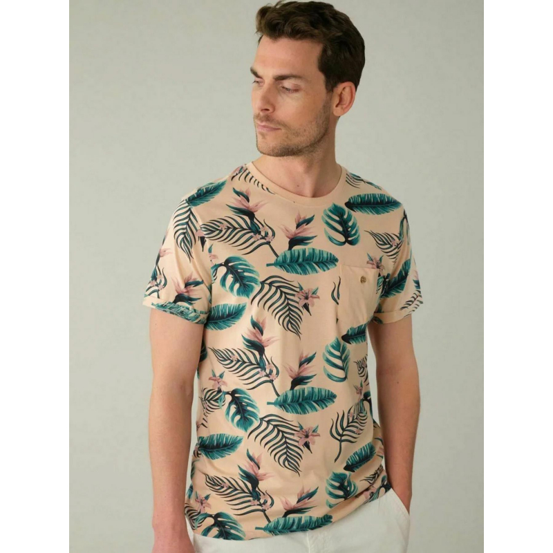 T-shirt nubie imprimé floral rose homme - Deeluxe