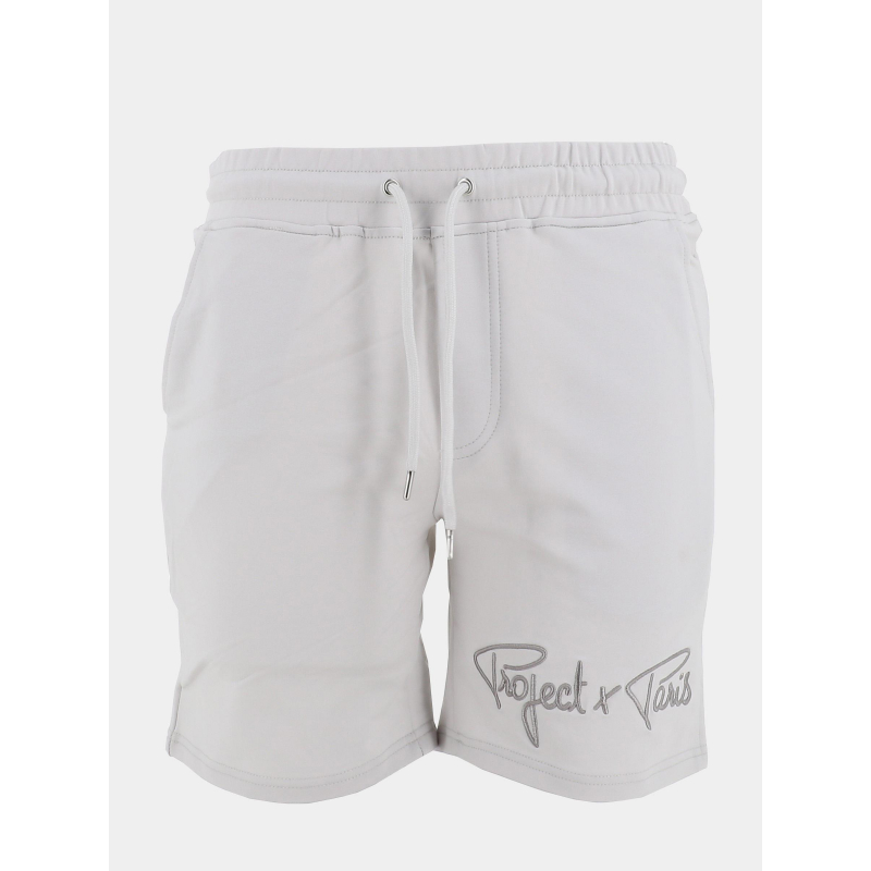 Short jogging signature brodé gris homme - Project X Paris