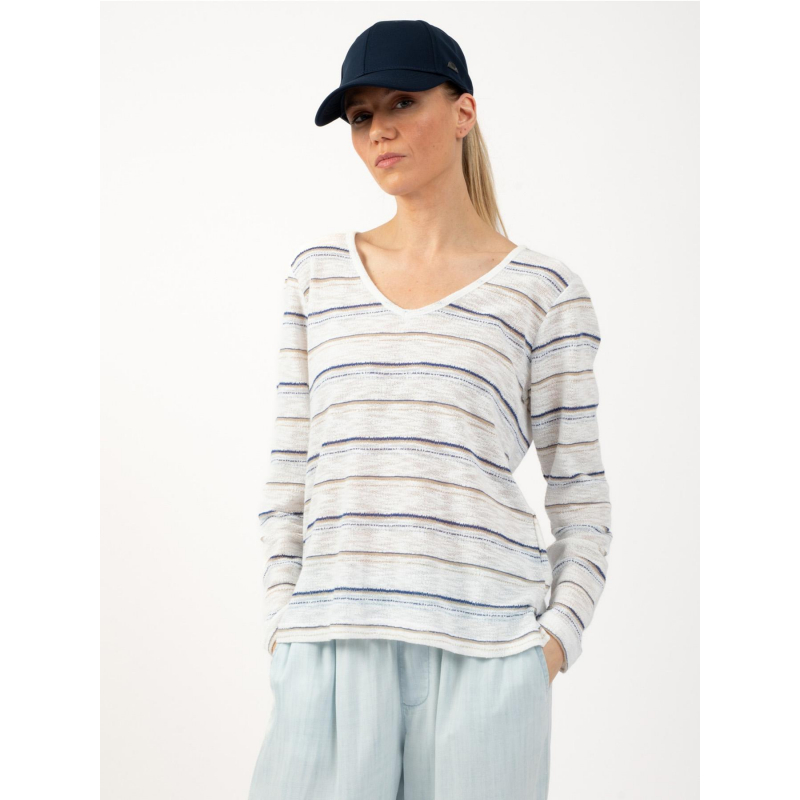 Pull fin rayé dieci blanc femme - Sun Valley