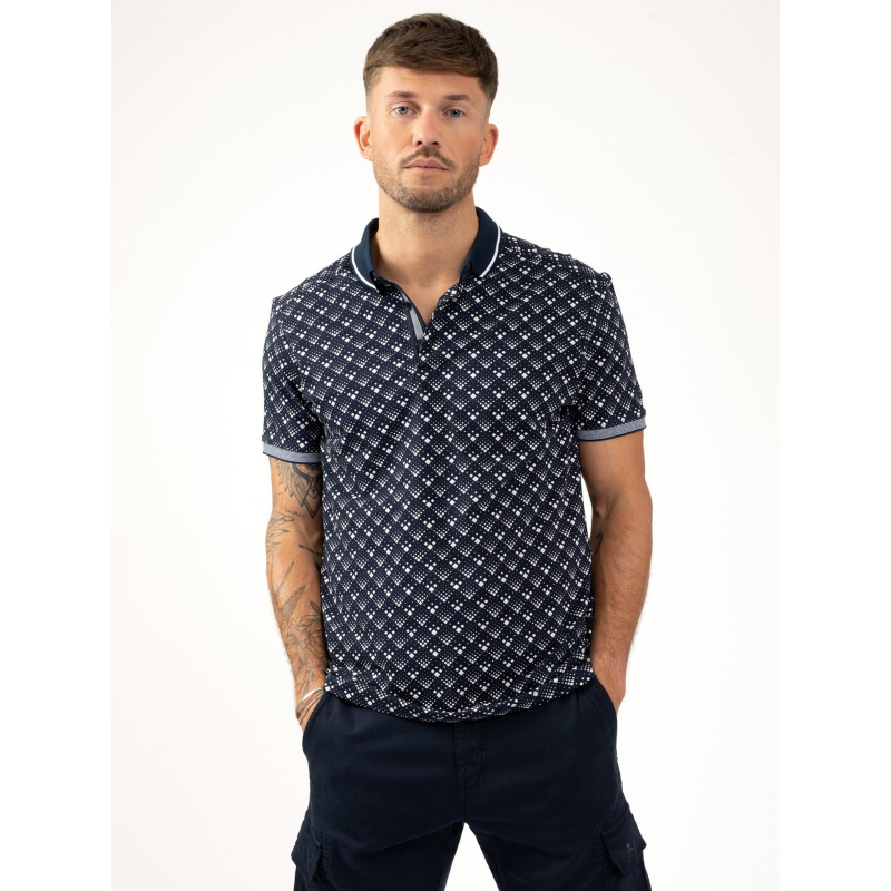 Polo stretch imprimés bulli bleu marine homme - Sun Valley