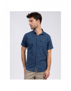 Chemise manches courtes selkir bleu marine homme - Sun Valley