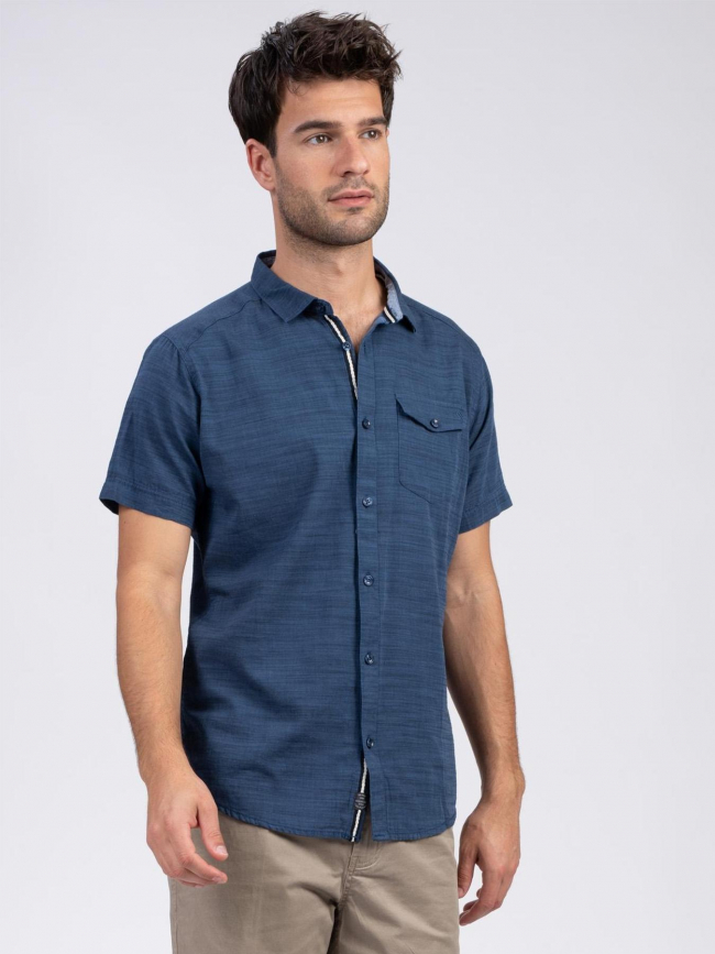 Chemise manches courtes selkir bleu marine homme - Sun Valley